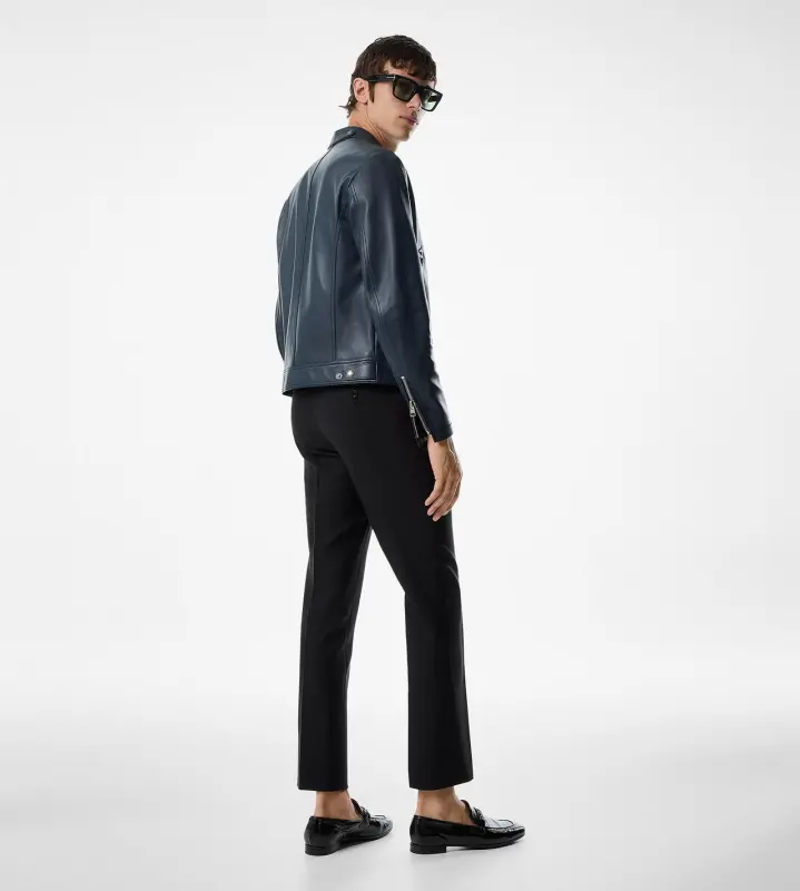 GRAIN LEATHER CAFE RACER MIDNIGHT NAVY online